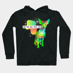 Chihuahua See This Vaporwave Party Techno Glitch Hoodie